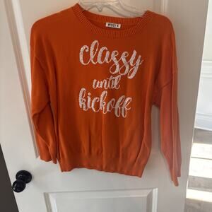 Women’s Why Dress Sweater Orange Football Classy With Kickoff Size Small Clemson